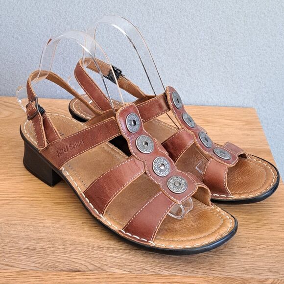 Josef Seibel Tonga 25 Brown Leather Strap Sandals Women’s 39 US 8.5 Gladiator - Picture 6 of 13